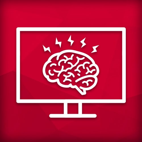 Logo eines Gehirns innerhalb eines Bildschirms