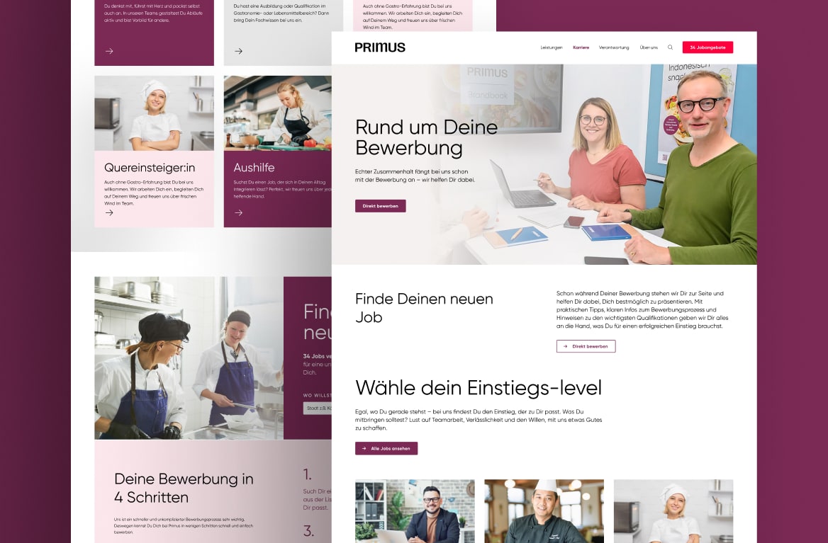 Karriereseite neu gestaltet: mindtwo liefert Webdesign, UX und klare Bewerbungsprozesse für Primus.