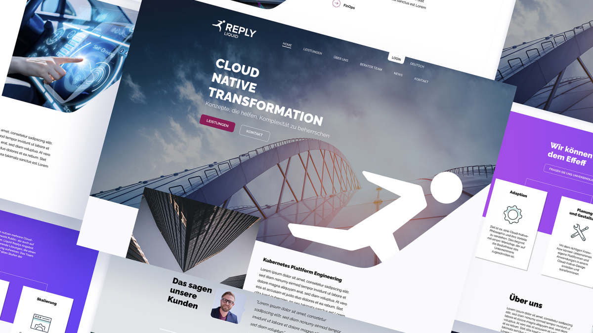 Liquid Reply Webdesign-Pr&auml;sentation f&uuml;r Cloud-Native-Dienstleistungen